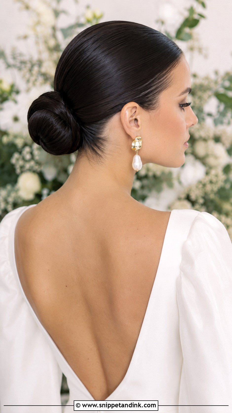 Sleek Slicked Back Bun - Snippet and Ink - 25 Updo Wedding Hairstyles for Long Hair