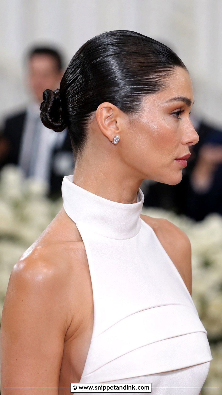 Sleek Slicked Back Bun for Short Hair - Snippet and Ink - 20 Short Hair Up Dos for Wedding