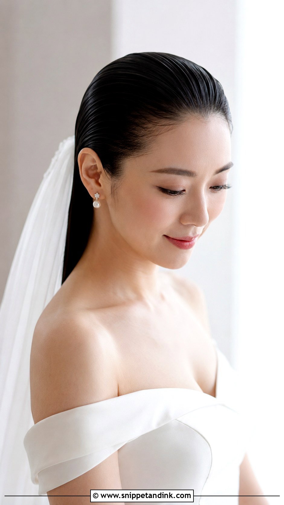 Sleek Slicked Back Wedding Hair - Snippet and Ink - 20 Hollywood Wedding Hair Ideas