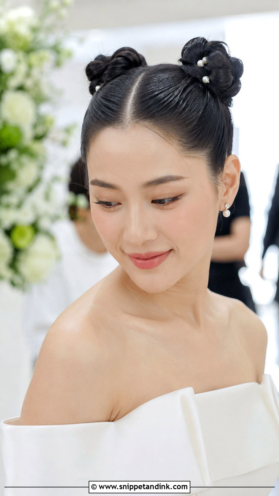 Sleek Space Buns Wedding Hair - Snippet and Ink - 15 Space Buns Wedding Hair