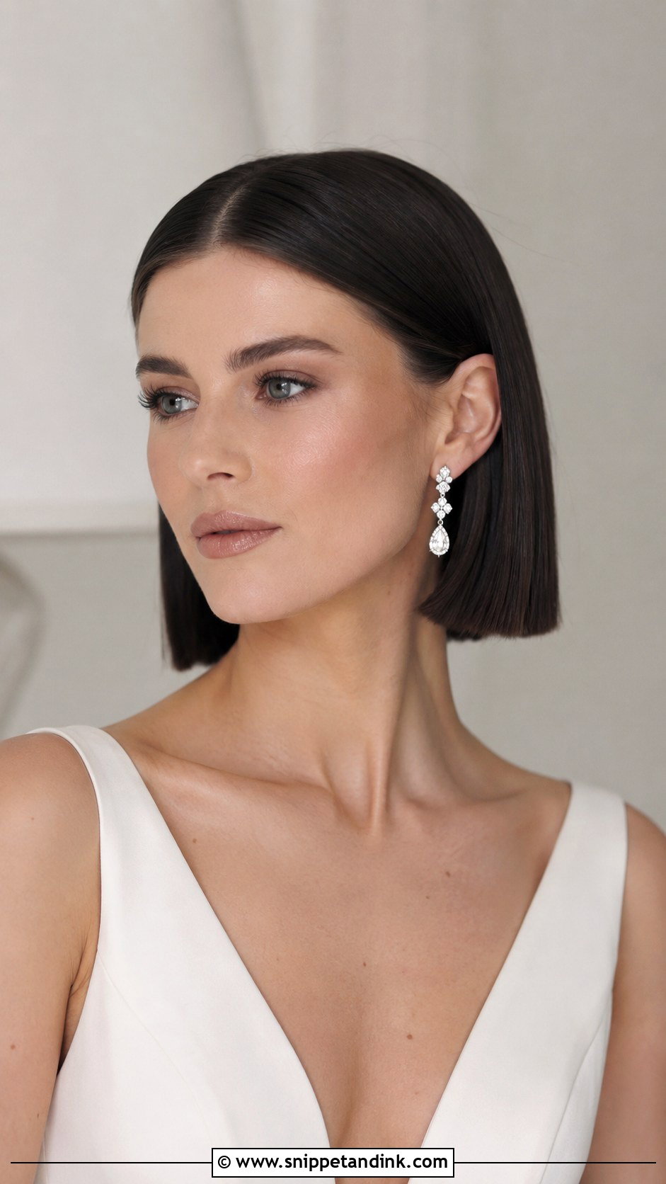 Sleek Straight Bob - Snippet and Ink - 25 Wedding Hair Ideas for Short Hair