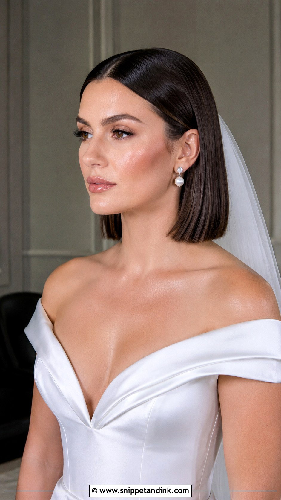 Sleek Straight Bob for Brides - Snippet and Ink - 25 Short Hair Style for Wedding Ideas