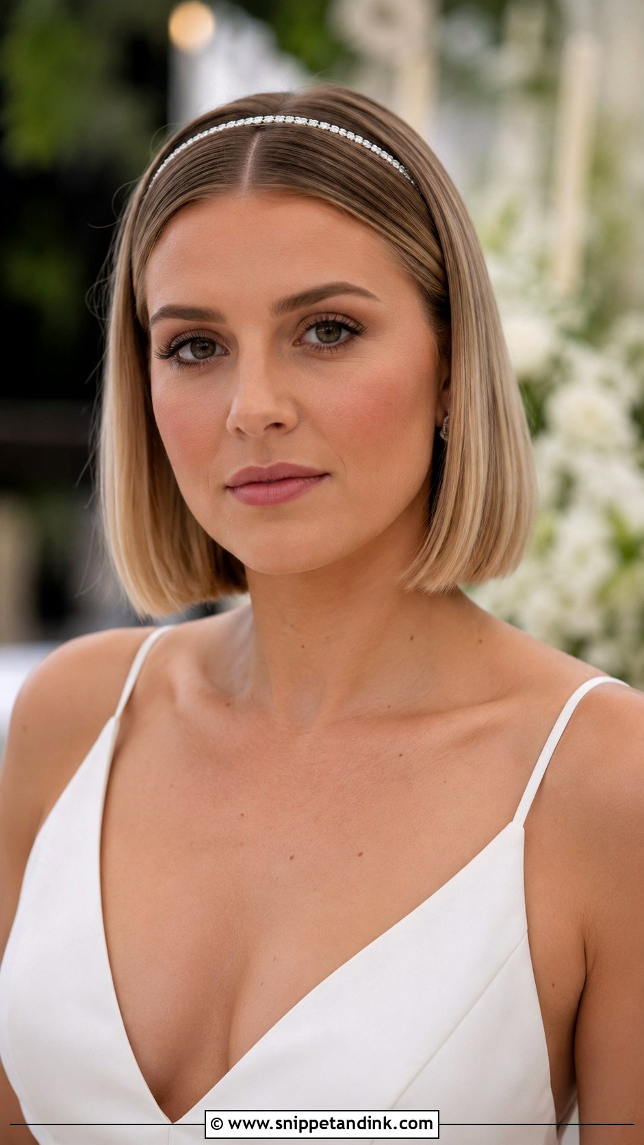 Sleek Straight Bob for Weddings - Snippet and Ink - 25 Wedding Hair for Short Hair Ideas