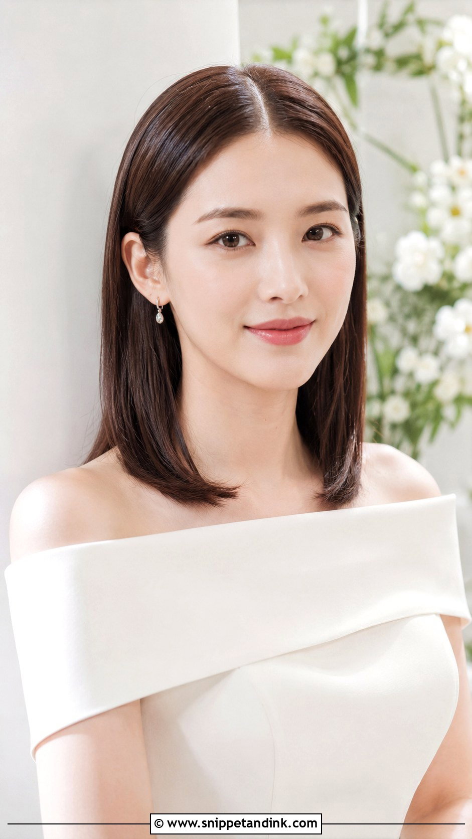 Sleek Straight Bridal Hair - Snippet and Ink - 25 Shoulder Length Bridal Hair Ideas