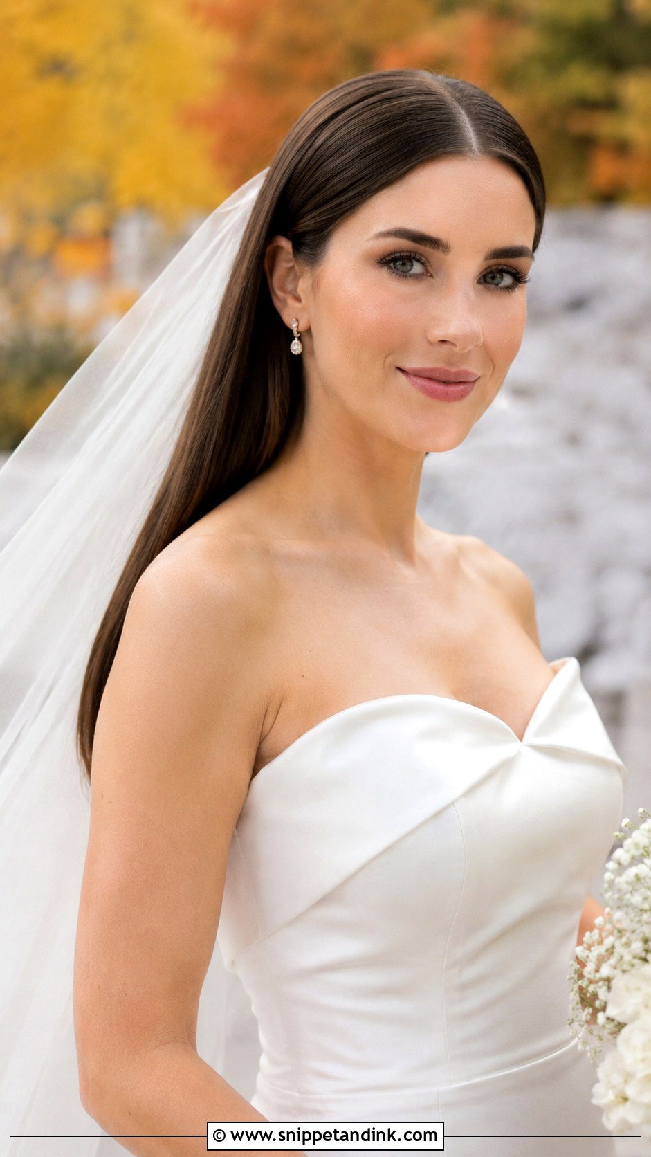Sleek Straight Bridal Hair - Snippet and Ink - 25 Wedding Bridal Hairstyles
