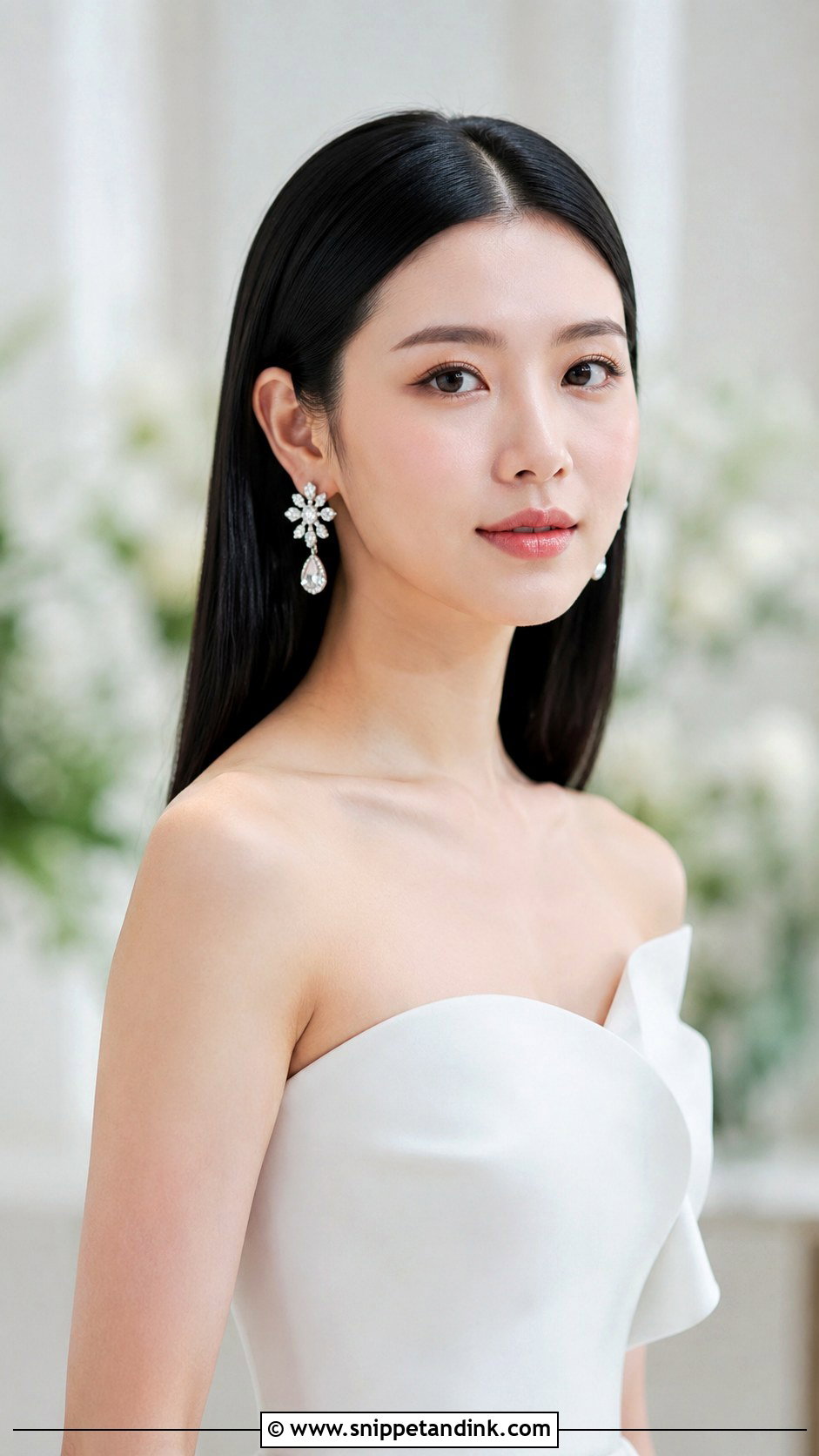 Sleek Straight Bridal Hair - Snippet and Ink - 30 Bridal Hair Styles