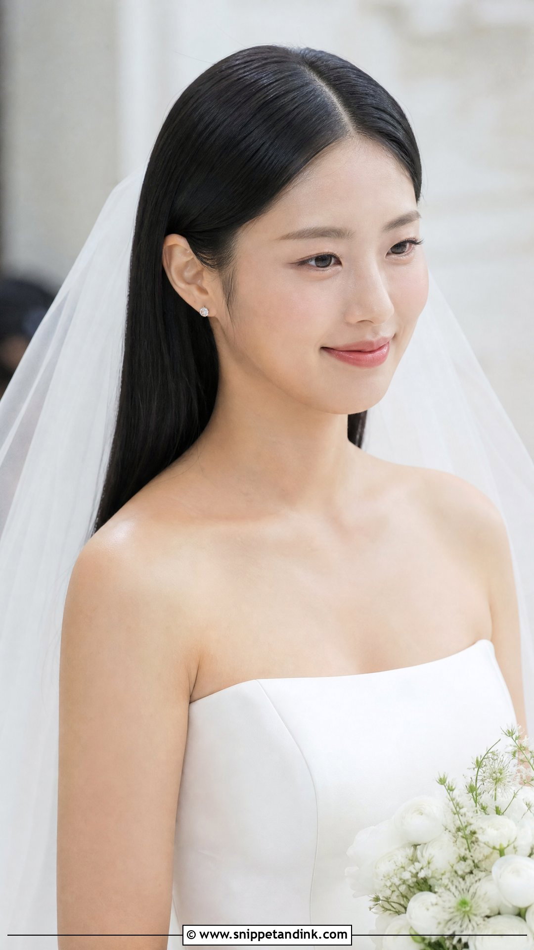 Sleek Straight Bridal Hair - Snippet and Ink - 30 Glam Bridal Hair Ideas