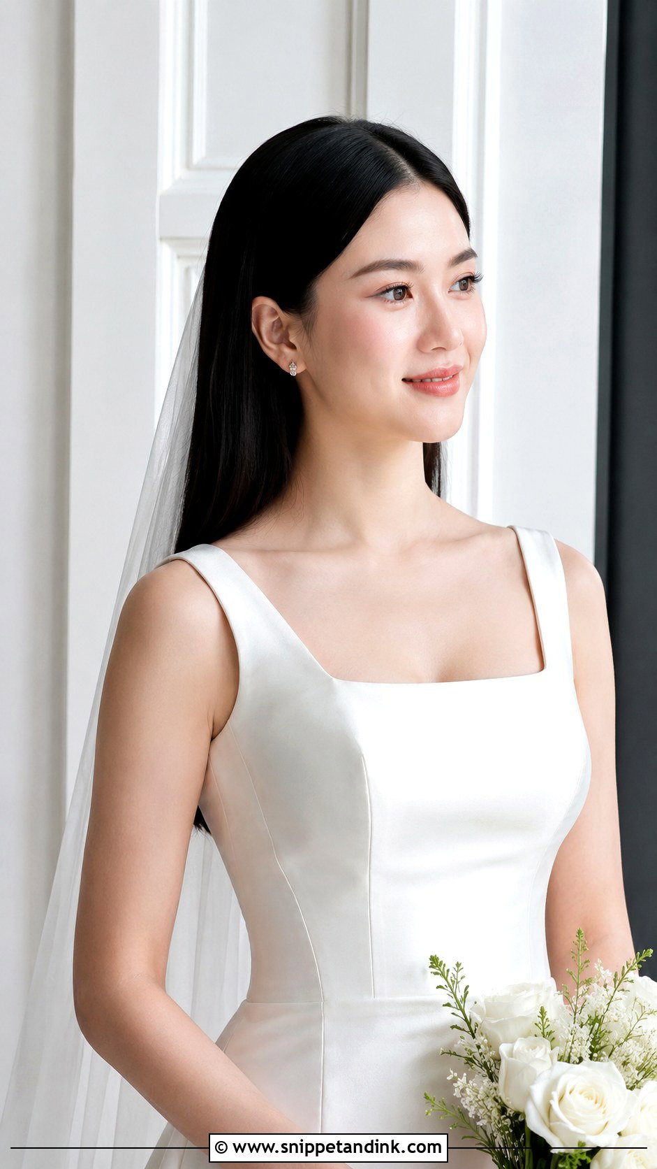 Sleek Straight Bridal Hair - Snippet and Ink - 35 Bride Hairstyles