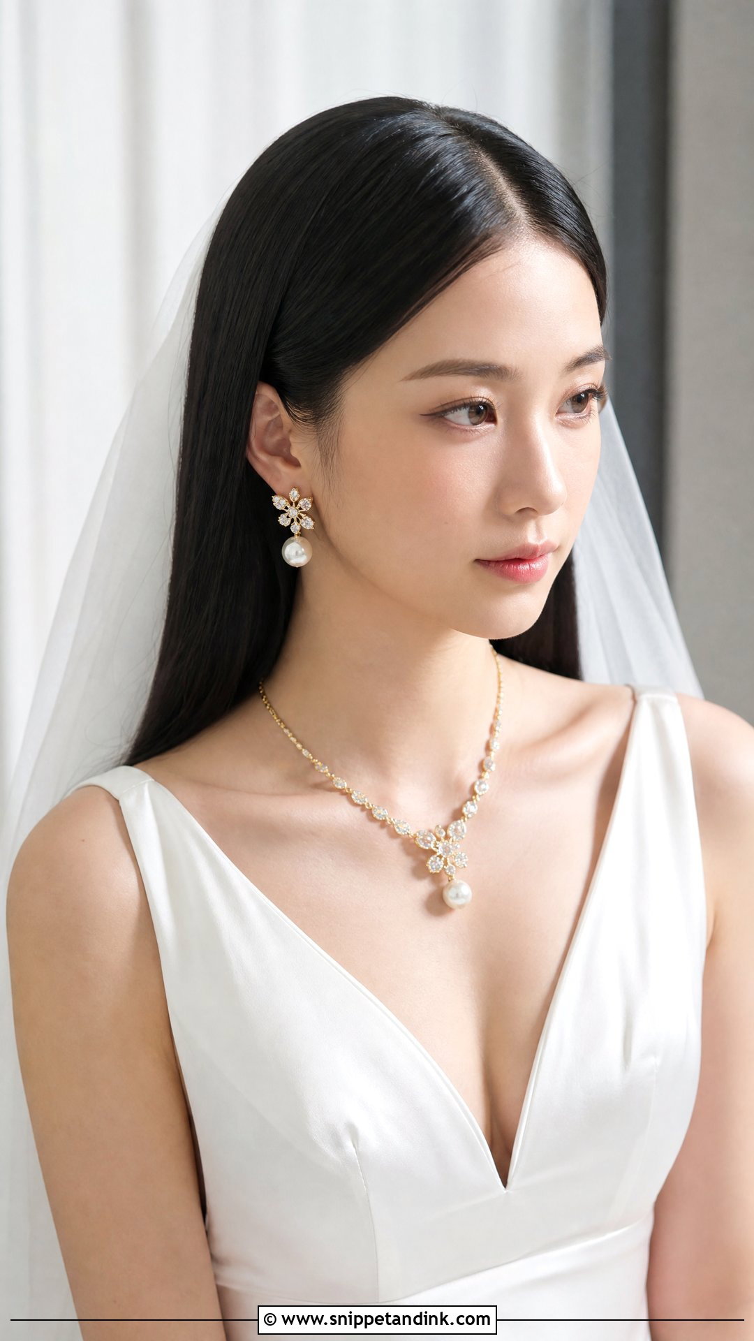 Sleek Straight Bridal Hair Down - Snippet and Ink - 25 2025 Bridal Hair Ideas