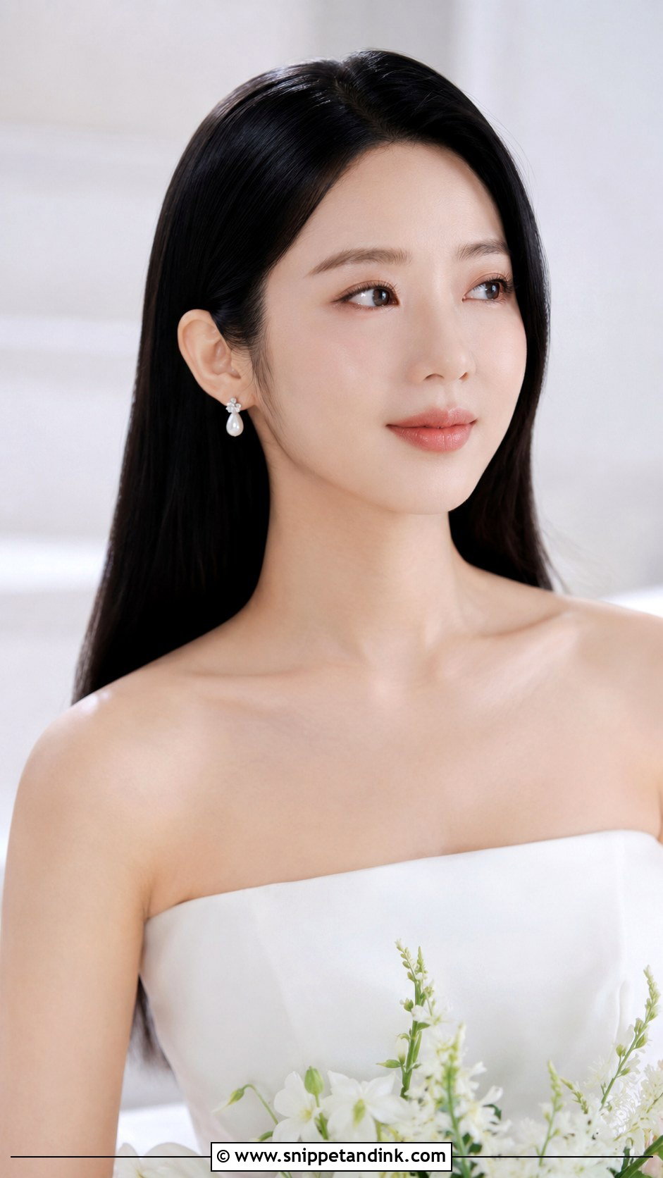 Sleek Straight Bridal Hairstyle - Snippet and Ink - 30 Bridal Hairstyles for Long Hair