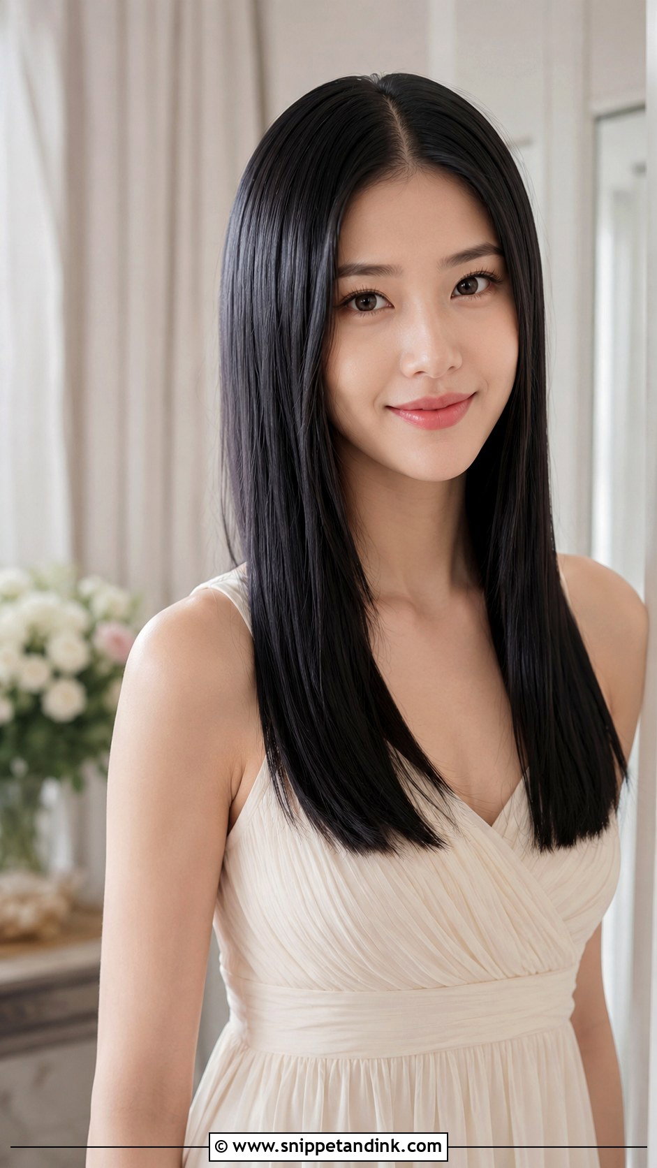 Sleek Straight Bridesmaid Hair - Snippet and Ink - 20 Sleek Bridesmaid Hair Ideas
