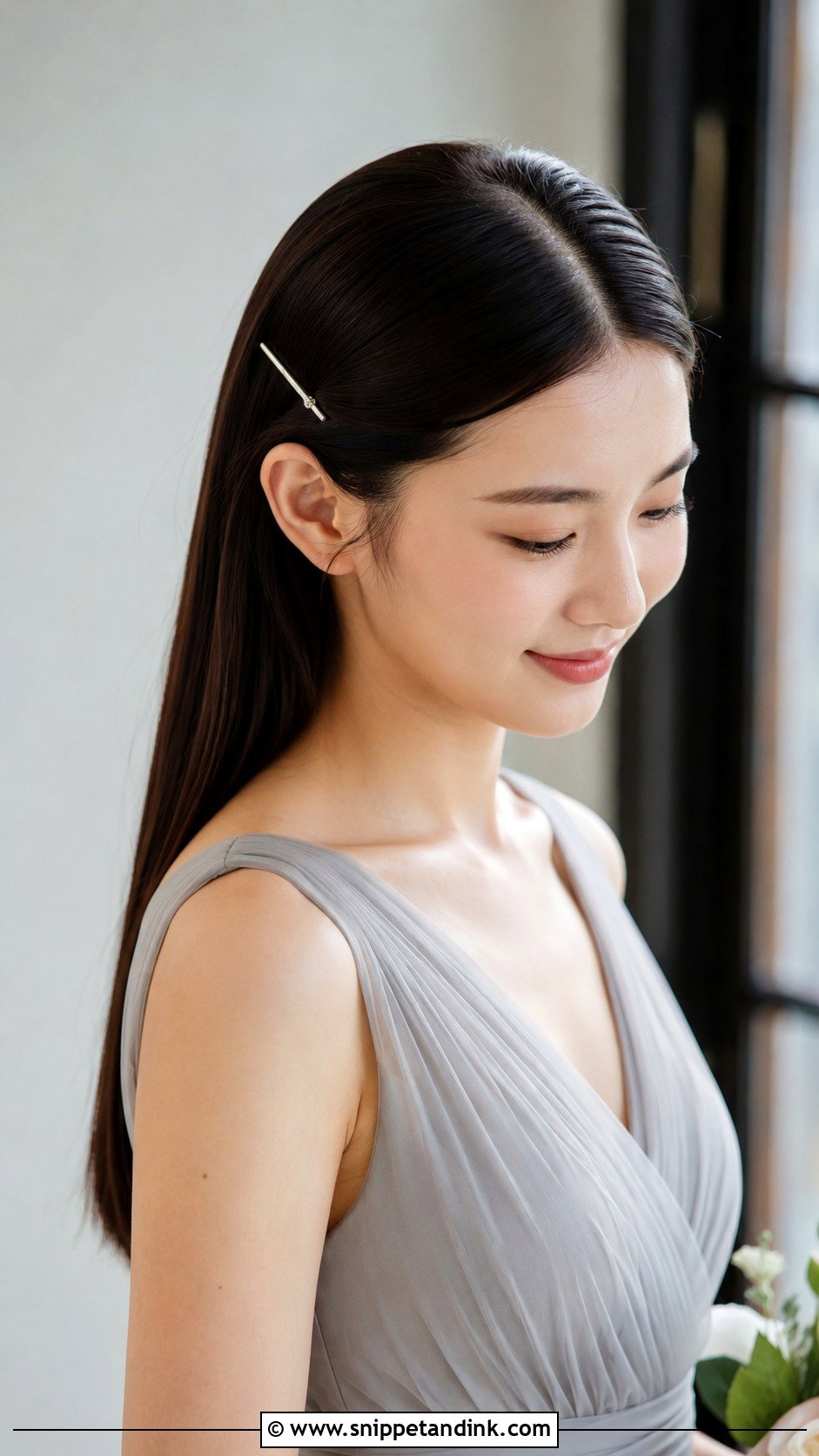 Sleek Straight Bridesmaid Hair - Snippet and Ink - 20 Hair Ideas for Wedding Bridesmaid