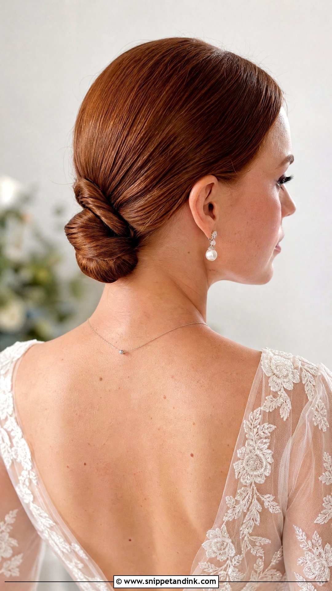 Sleek Straight Chignon - Snippet and Ink - 20 Elegant Straight Wedding Hairstyles