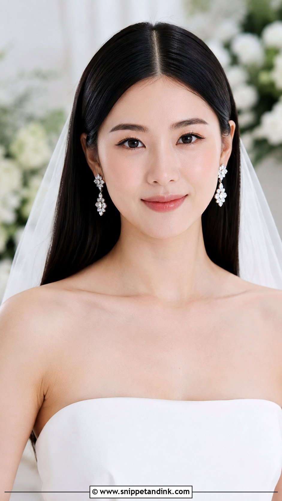 Sleek Straight Down Look - Snippet and Ink - 20 Long Hair Wedding Hairstyle Ideas