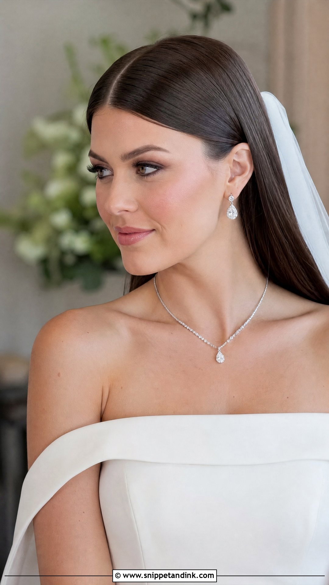 Sleek Straight Hair - Snippet and Ink - 20 Minimal Wedding Hairstyle Ideas