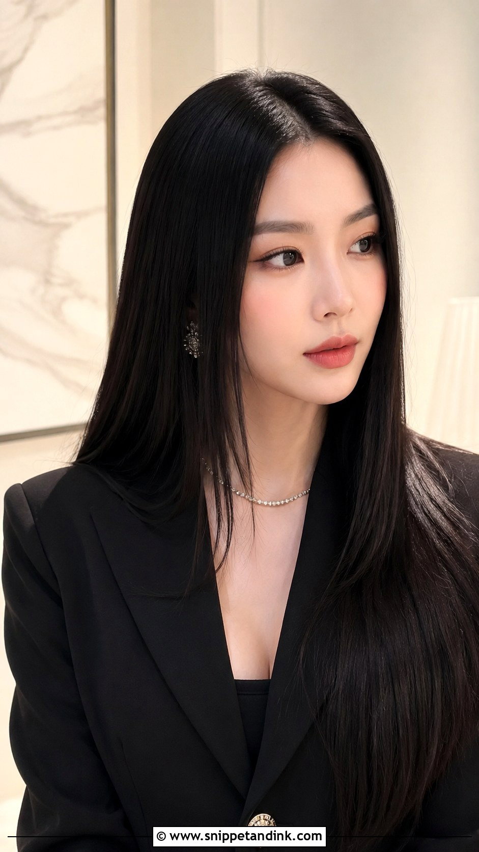 Sleek Straight Hair - Snippet and Ink - 25 Simple Engagement Hairstyles