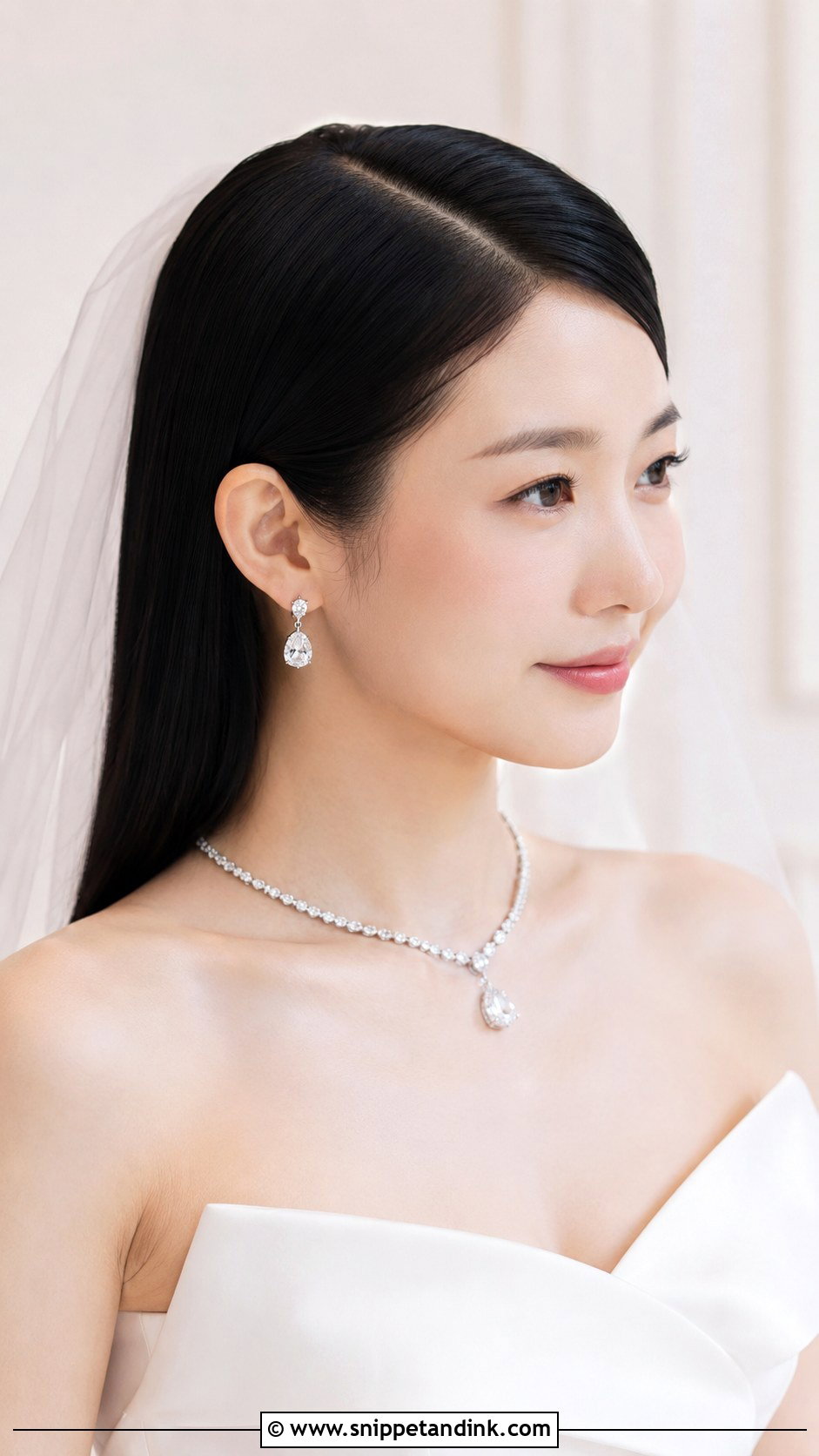 Sleek Straight Hair - Snippet and Ink - 35 Bridal Hair Down Ideas