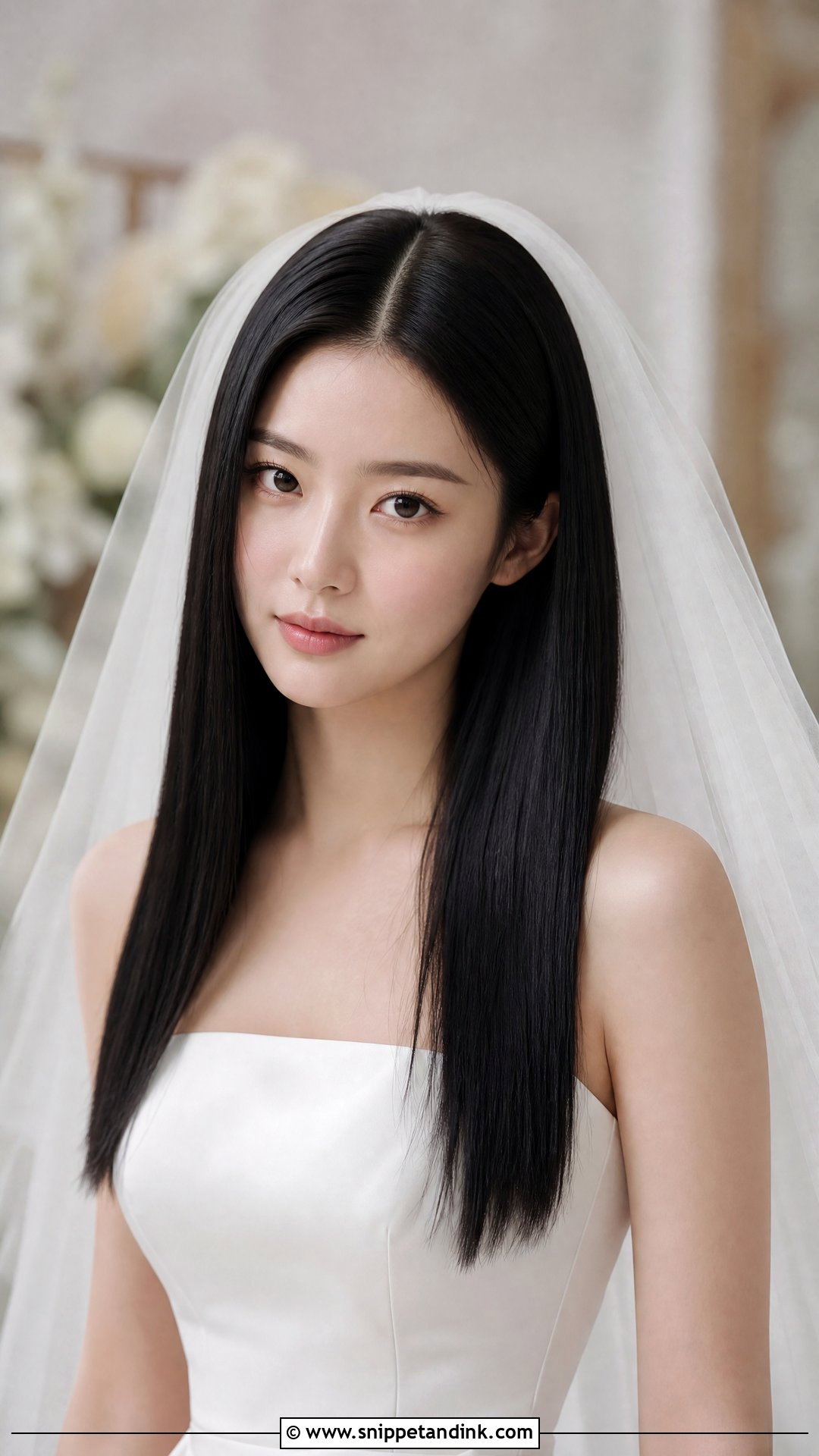 Sleek Straight Hair Down - Snippet and Ink - 20 Bridal Hairstyles Tutorial