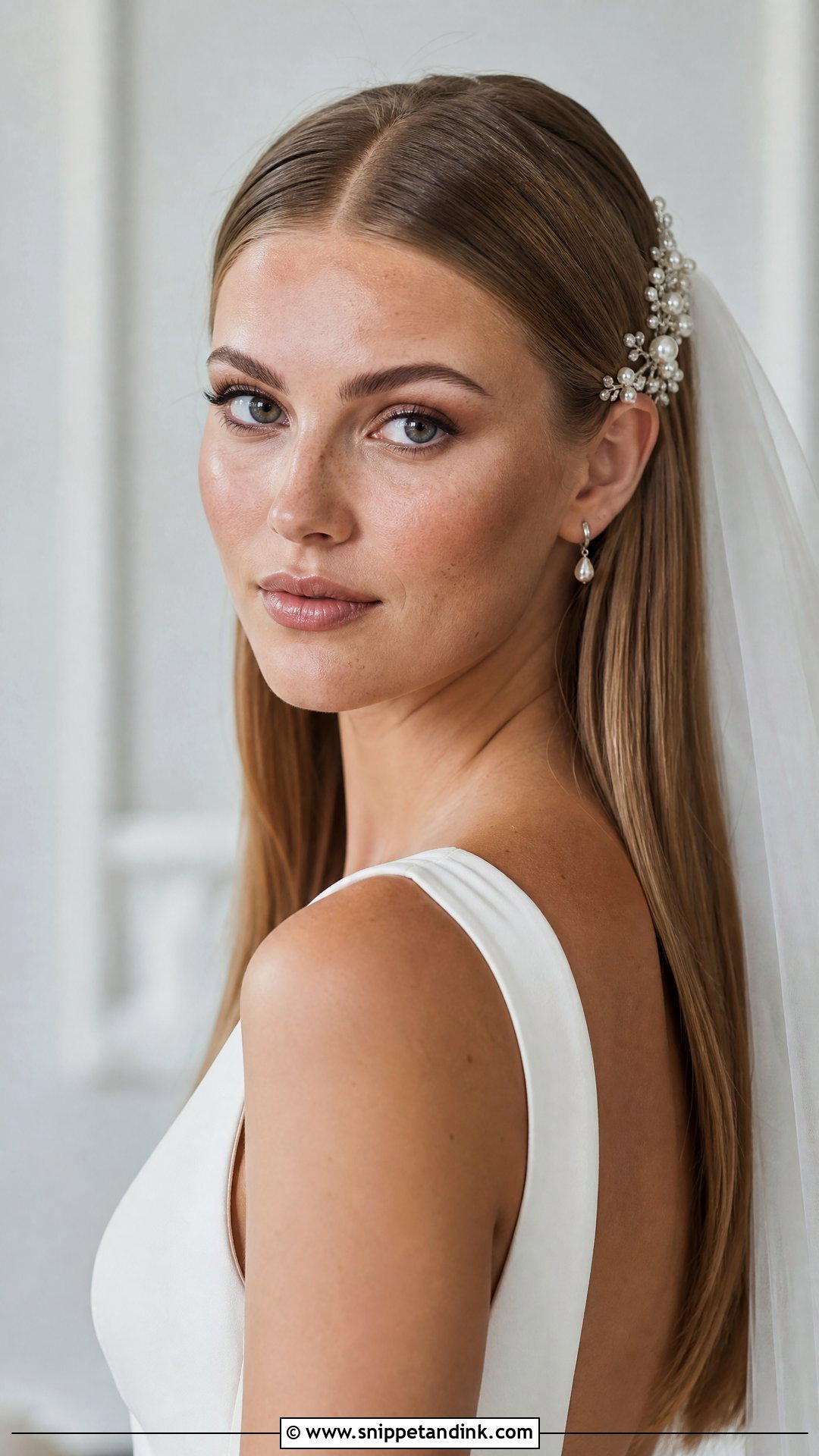 Sleek Straight Hair Down - Snippet and Ink - 20 Sleek Bridal Hair Ideas