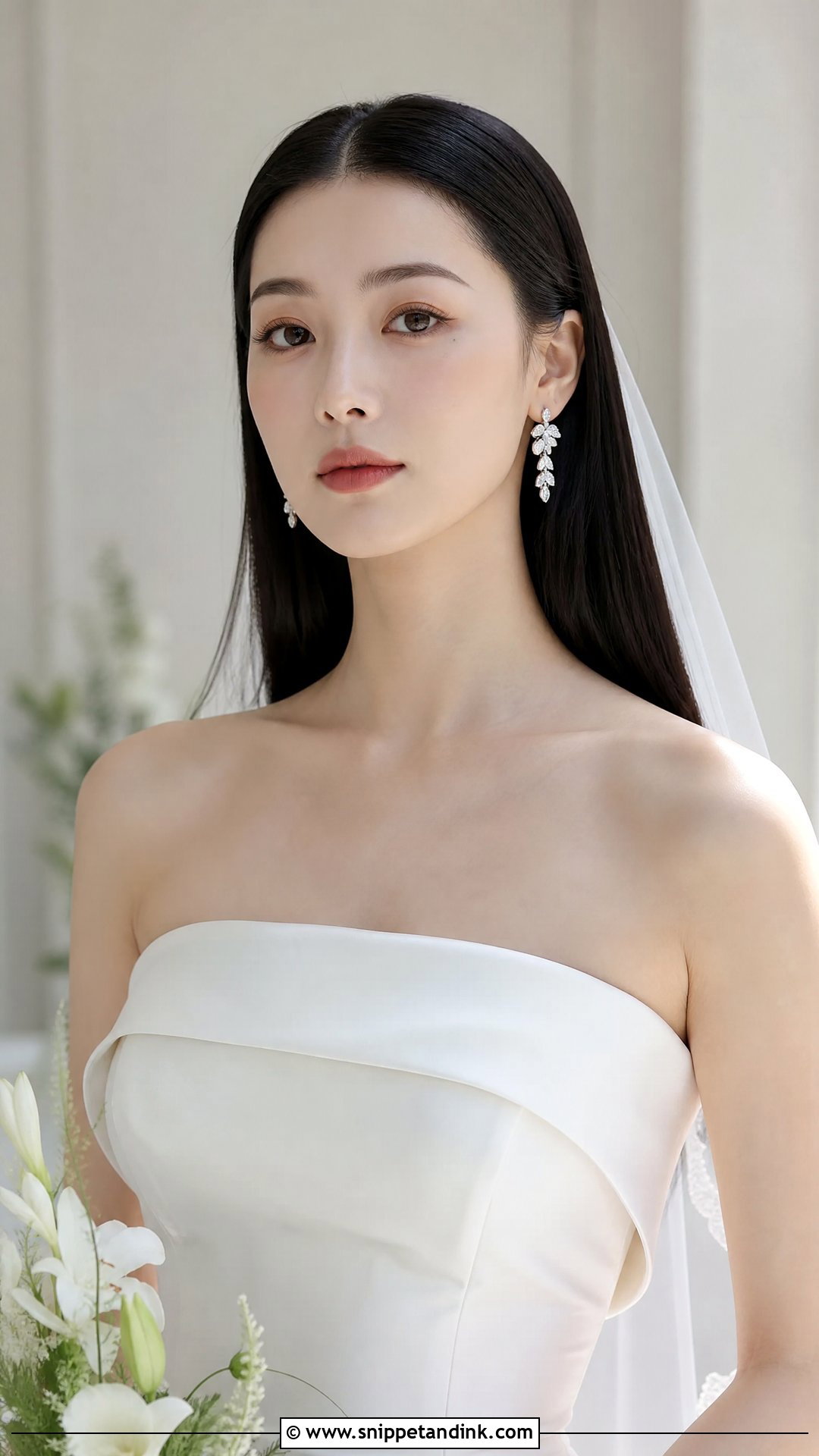 Sleek Straight Hair Down - Snippet and Ink - 20 Timeless Wedding Hair Ideas