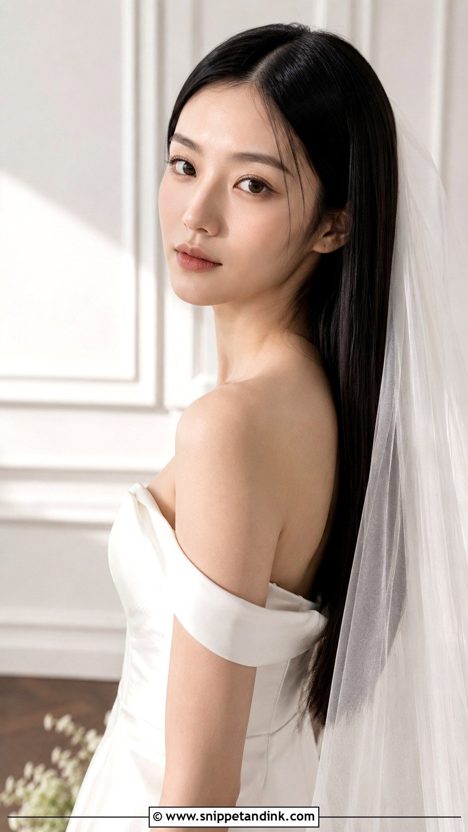 Sleek Straight Hair Down - Snippet and Ink - 20 Wedding Day Hairstyles for Bride
