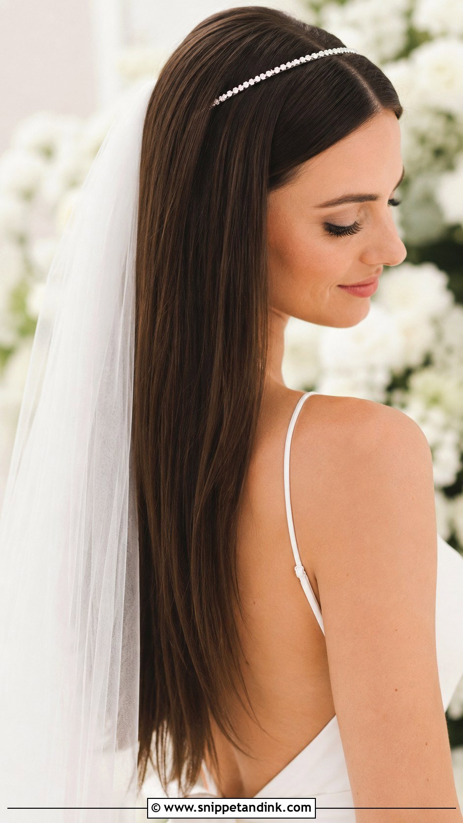 Sleek Straight Hair Down - Snippet and Ink - 25 Christian Bridal Hairstyle Ideas
