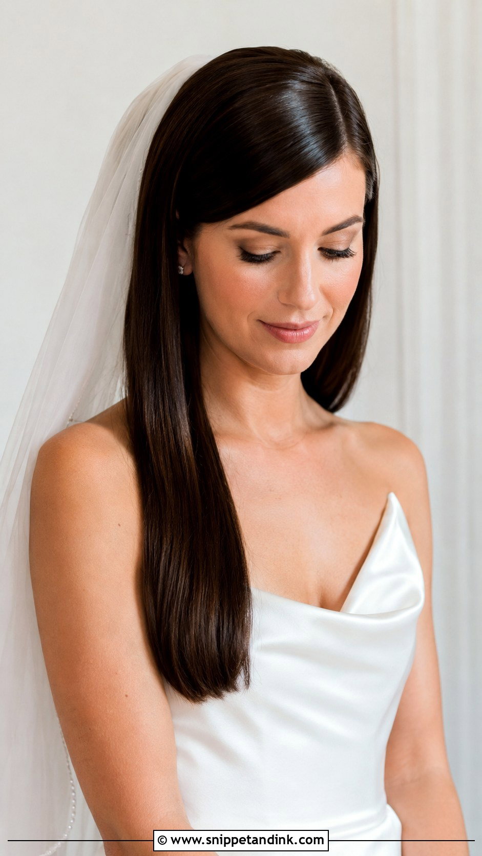 Sleek Straight Hair Down - Snippet and Ink - 25 Classy Wedding Hair Ideas