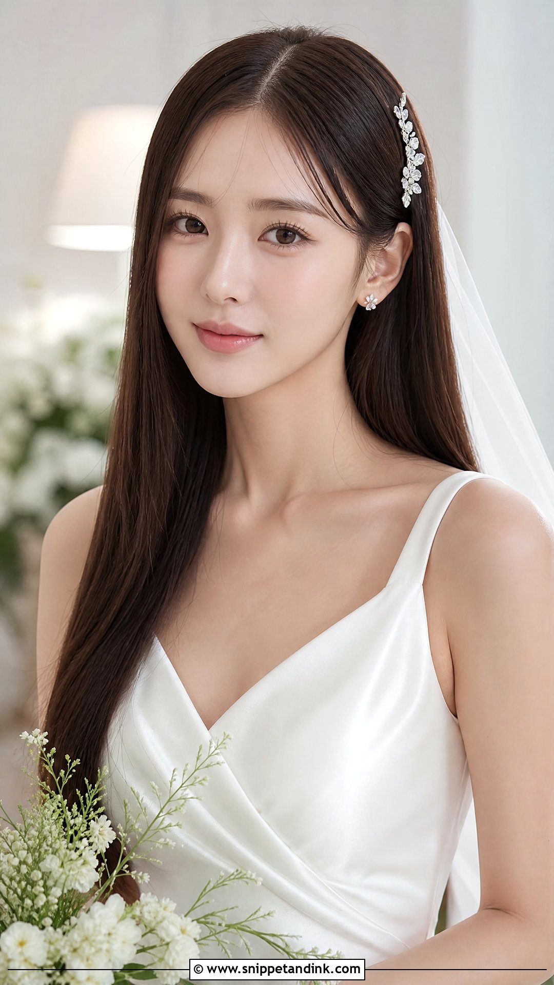 Sleek Straight Hair Wedding Hairstyle - Snippet and Ink - 20 Sleek Hairstyles for Wedding