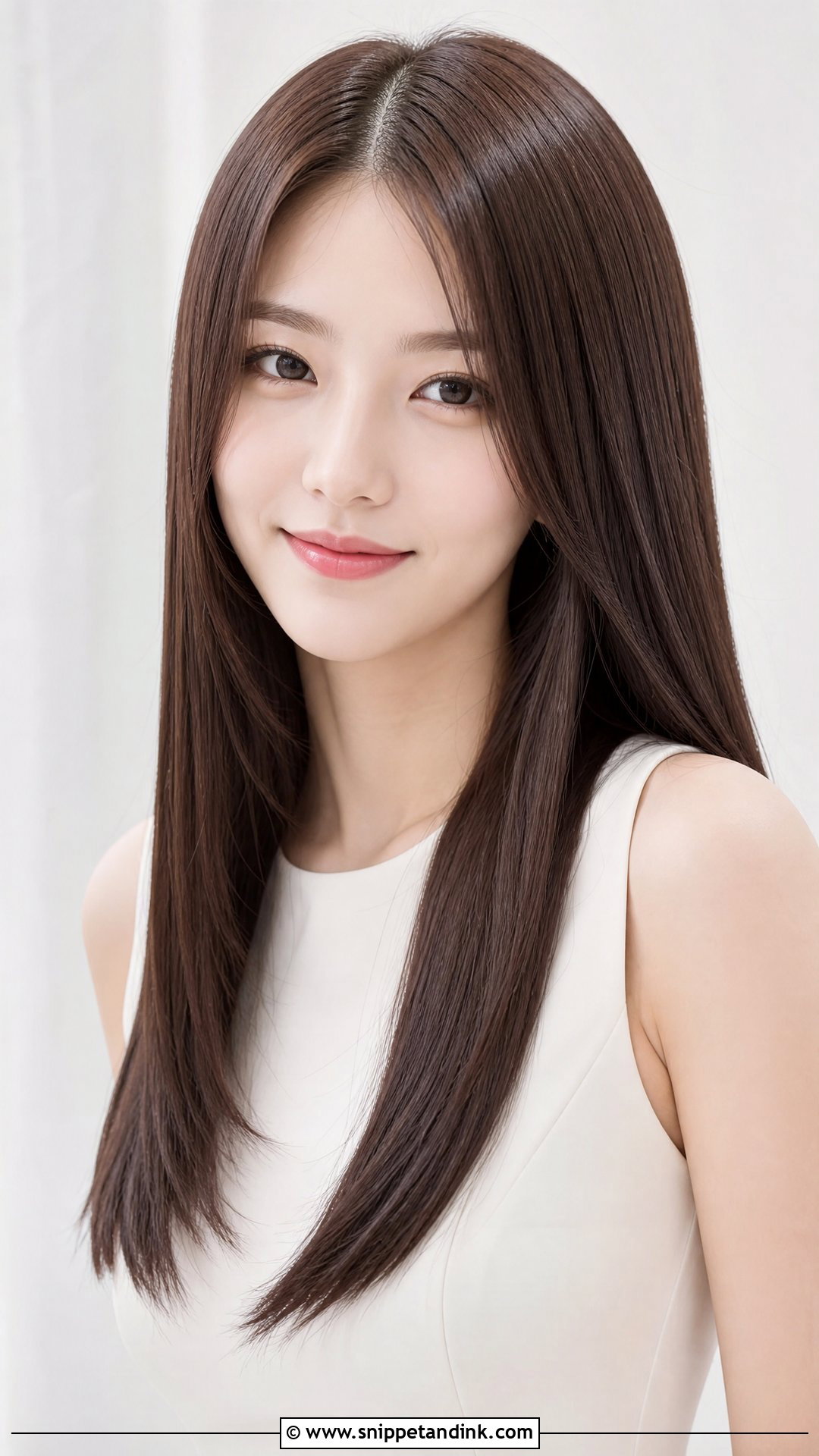Sleek Straight Hair With Center Part - Snippet and Ink - 20 Wedding Guest Hairstyles 2025