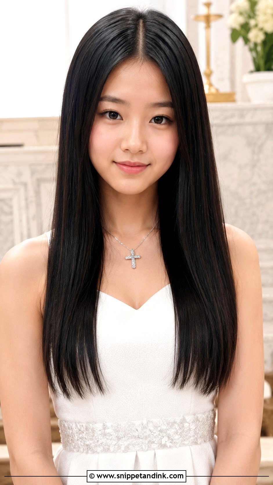 Sleek Straight Hair With Center Part - Snippet and Ink - 25 Confirmation Hairstyles