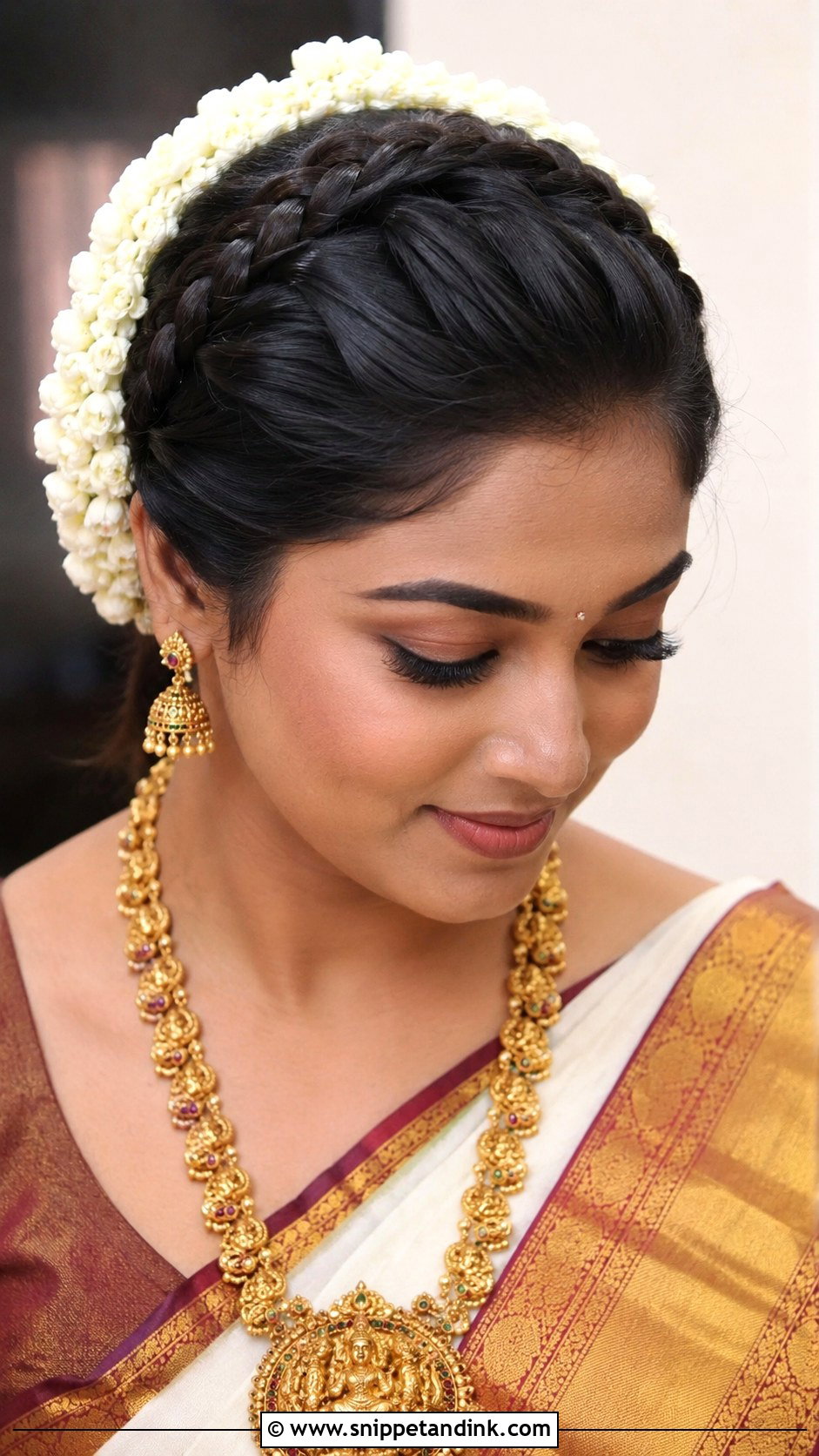 Sleek Straight Hair With Center Part - Snippet and Ink - 25 Hindu Bride Hairstyle Ideas