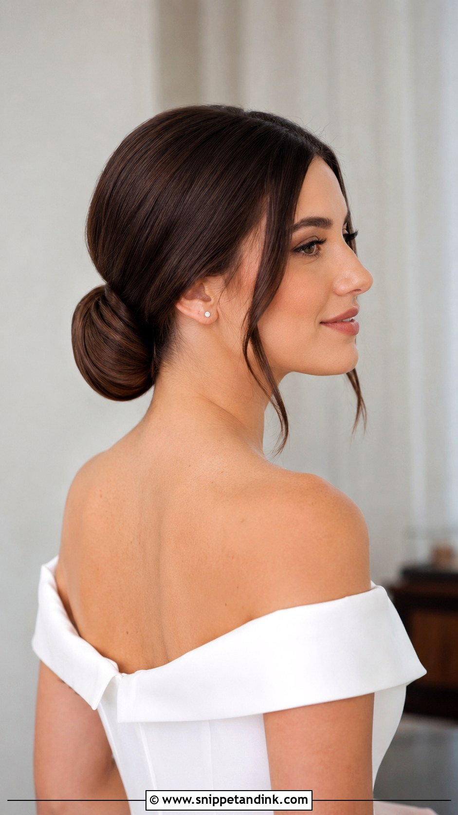 Sleek Straight Hair With Chignon - Snippet and Ink - 25 Long Straight Hairstyles for Wedding