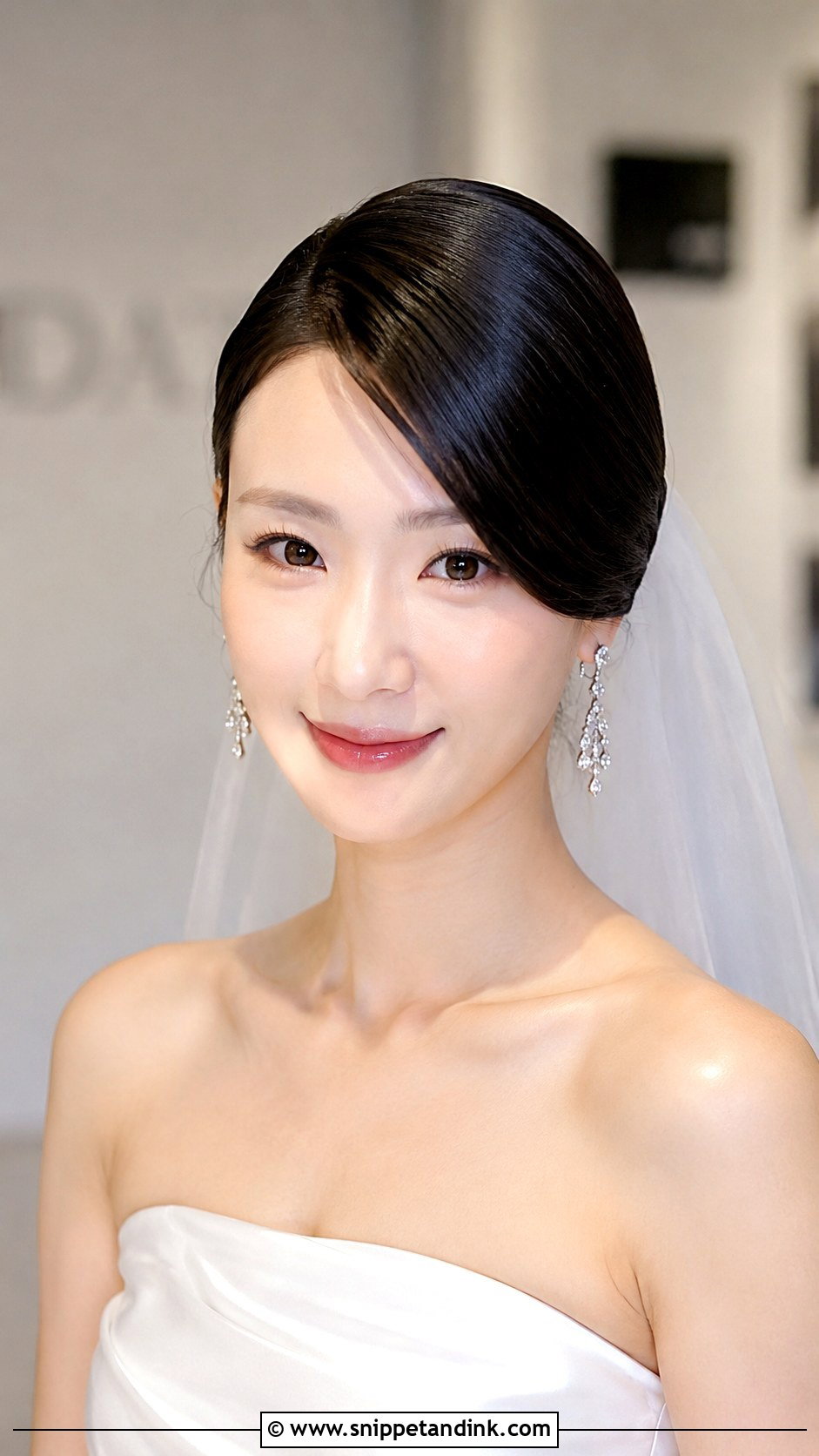 Sleek Straight Hair With Deep Side Part - Snippet and Ink - 25 Long Bridal Hair Down Ideas