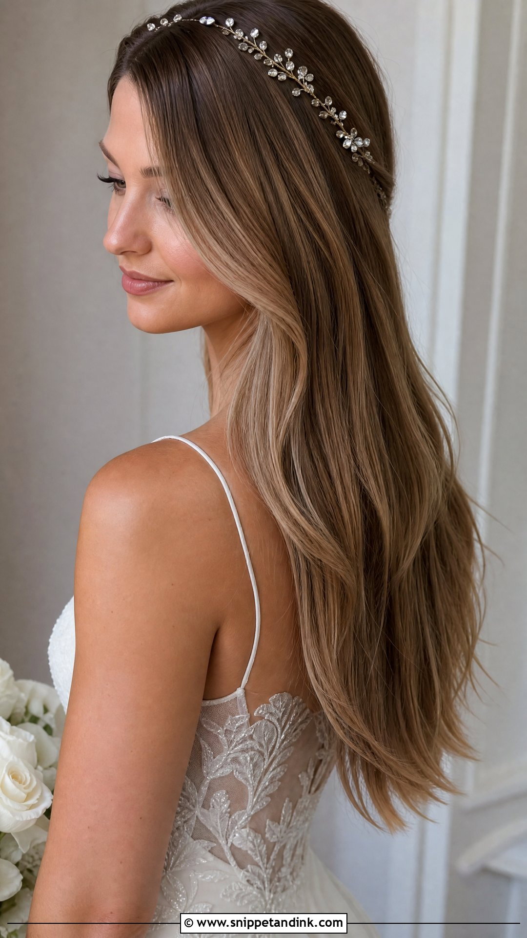 Sleek Straight Hair With Long Layers - Snippet and Ink - 20 Sleek Straight Wedding Hair Ideas