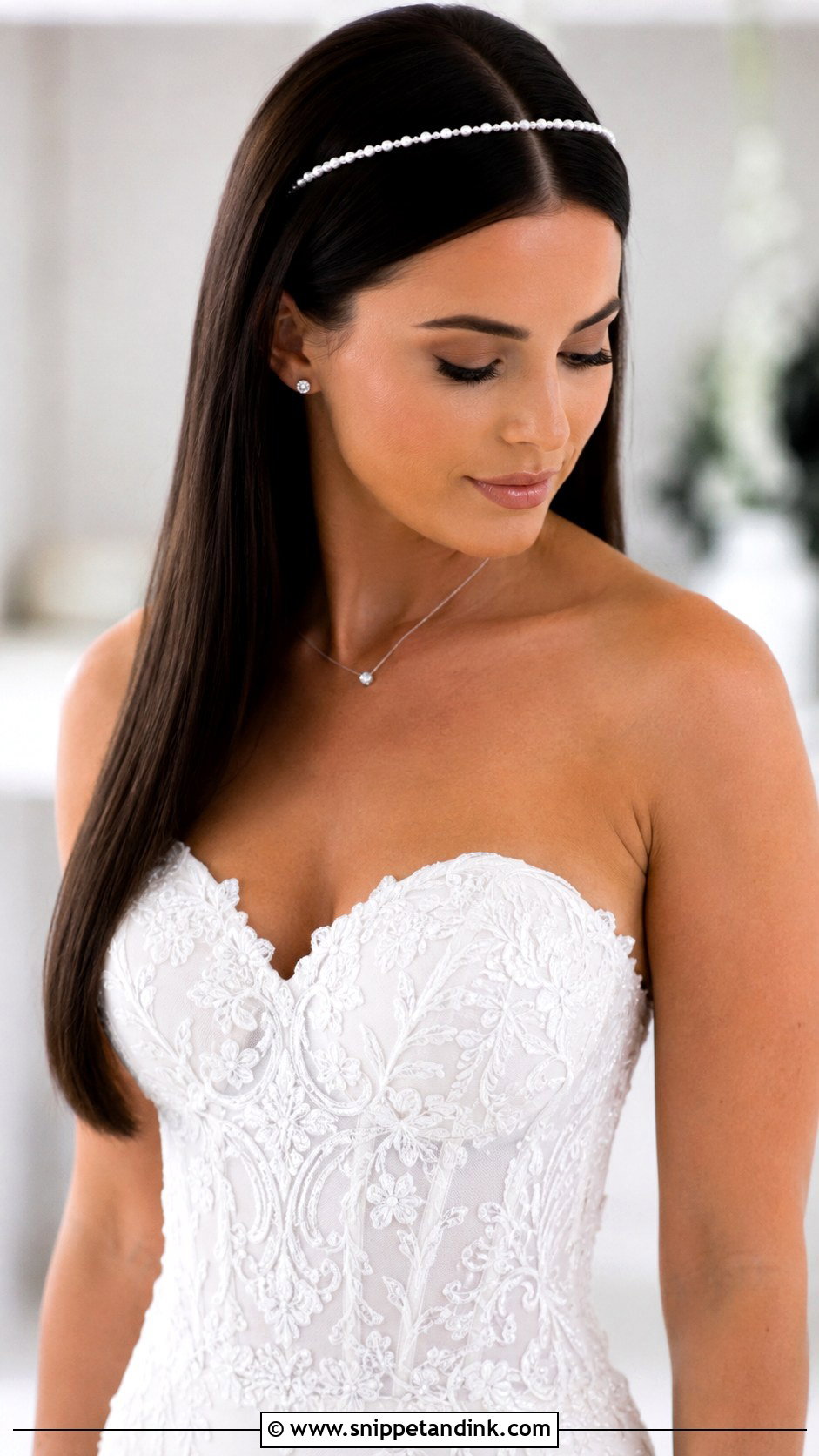Sleek Straight Hair With Thin Headband - Snippet and Ink - 20 Hairband Wedding Hairstyle Ideas