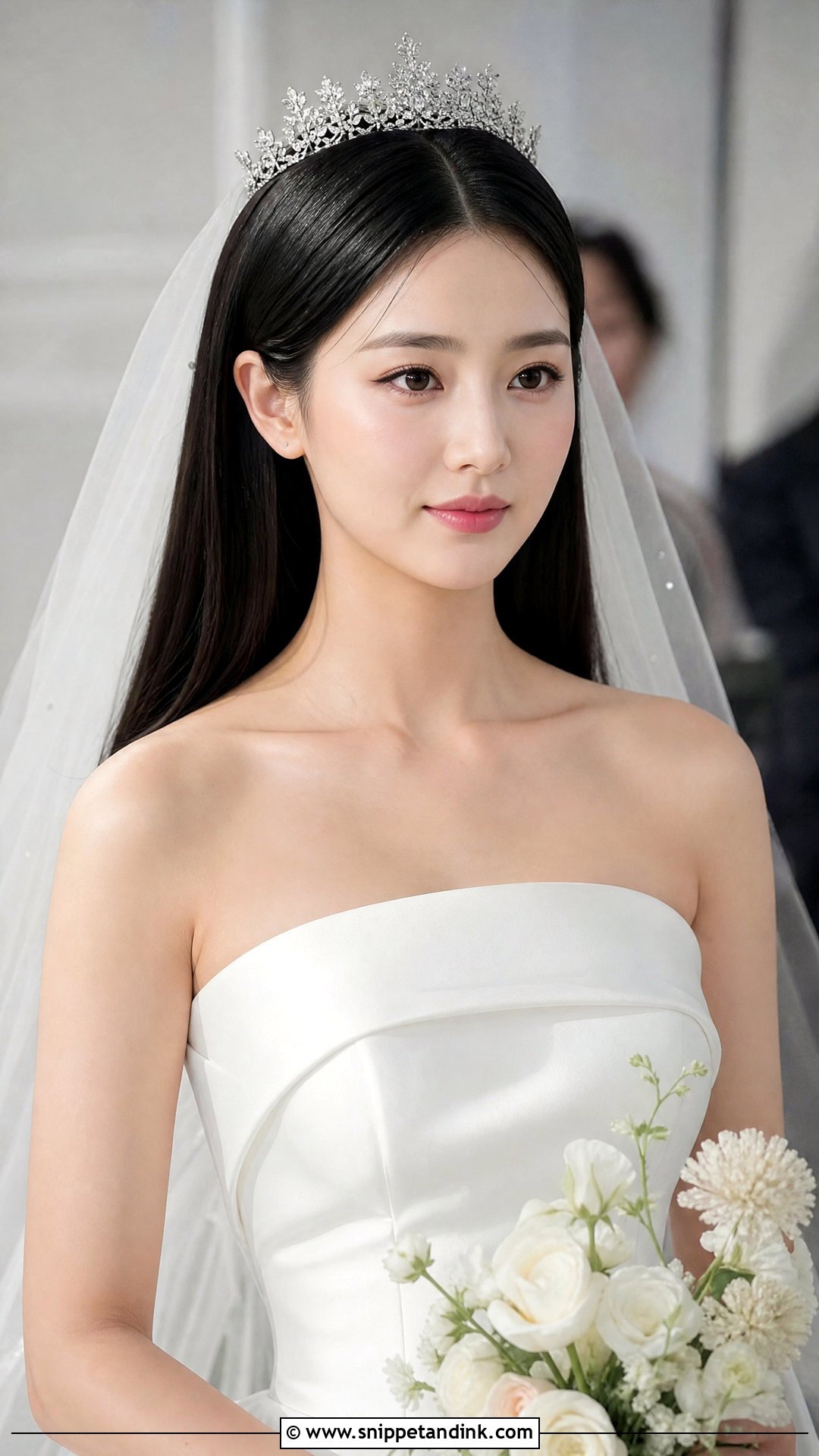 Sleek Straight Hair With Tiara - Snippet and Ink - 20 Wedding Hairstyles with Tiara