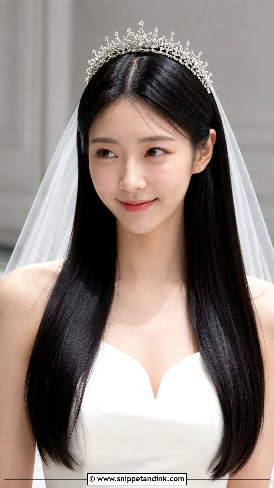 Sleek Straight Hair With Tiara - Snippet and Ink - 25 Wedding Tiara Hairstyles