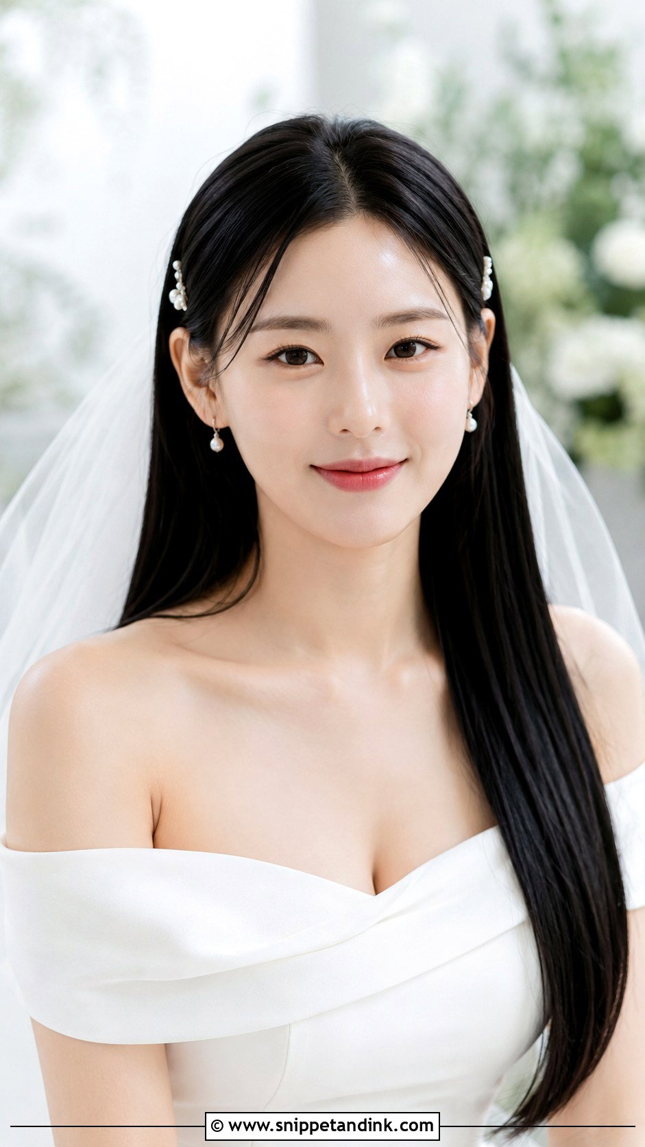 Sleek Straight Hair With Tucked Sides - Snippet and Ink - 30 Korean Wedding Hair Ideas