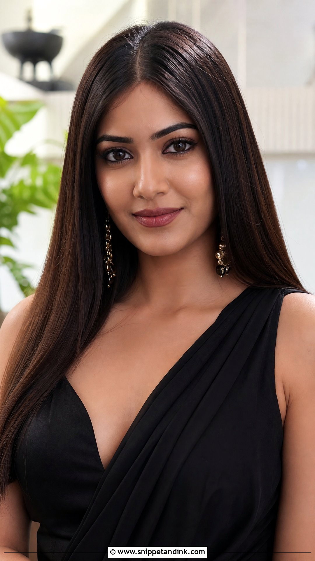 Sleek Straight Hair With a Middle Part - Snippet and Ink - 20 Party Wedding Hair Styles