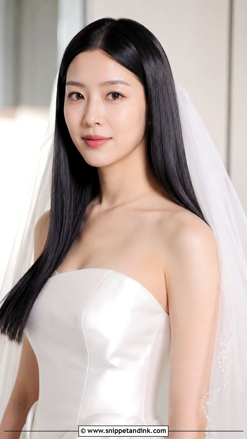 Sleek Straight Hair Worn Down - Snippet and Ink - 20 Wedding Party Hair Ideas