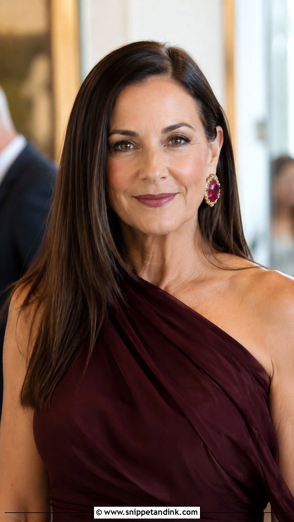 Sleek Straight Hair Worn Down - Snippet and Ink - 25 Mom Wedding Hair Ideas