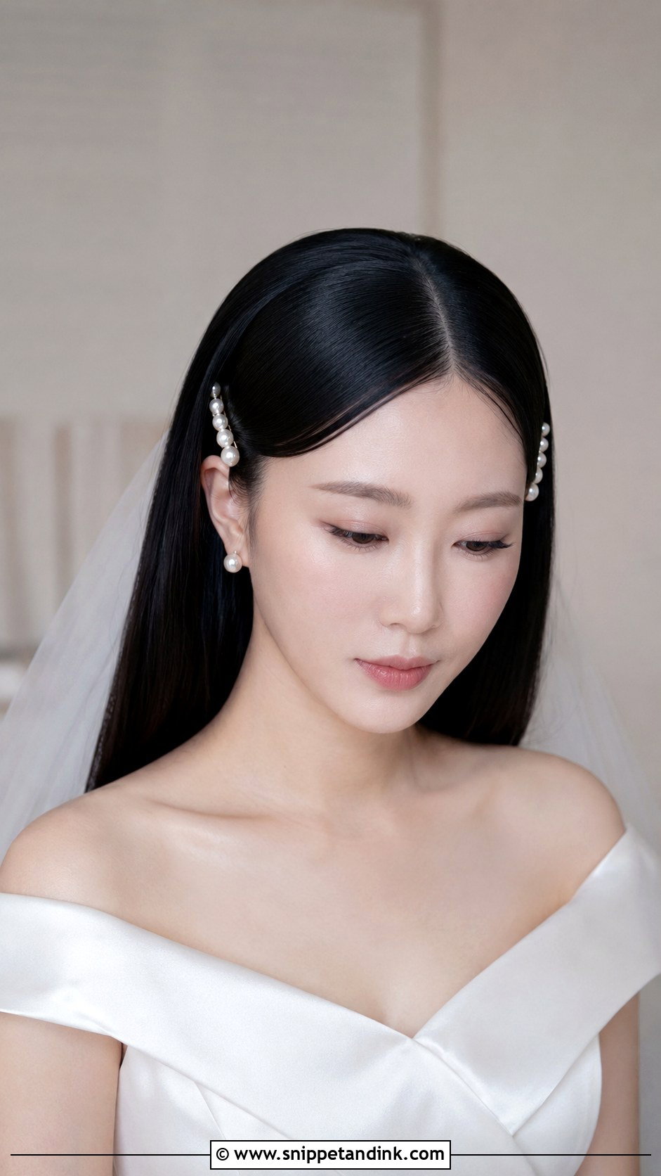 Sleek Straight Hair for Bride - Snippet and Ink - 25 Wedding Hair for Bride Ideas