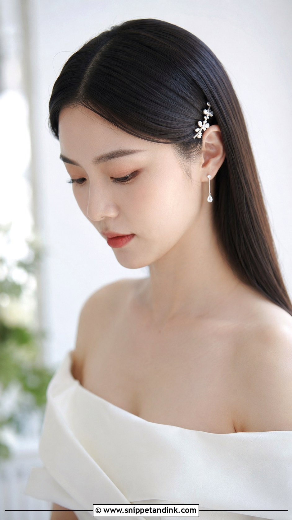 Sleek Straight Hair for Modern Brides - Snippet and Ink - 20 Hair Model for Wedding Ideas