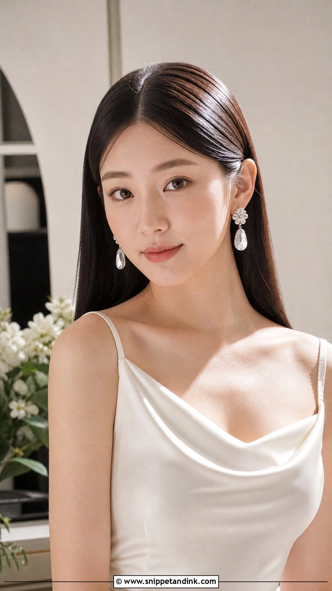 Sleek Straight Hair for Wedding - Snippet and Ink - 20 Hair Down Styles for Wedding