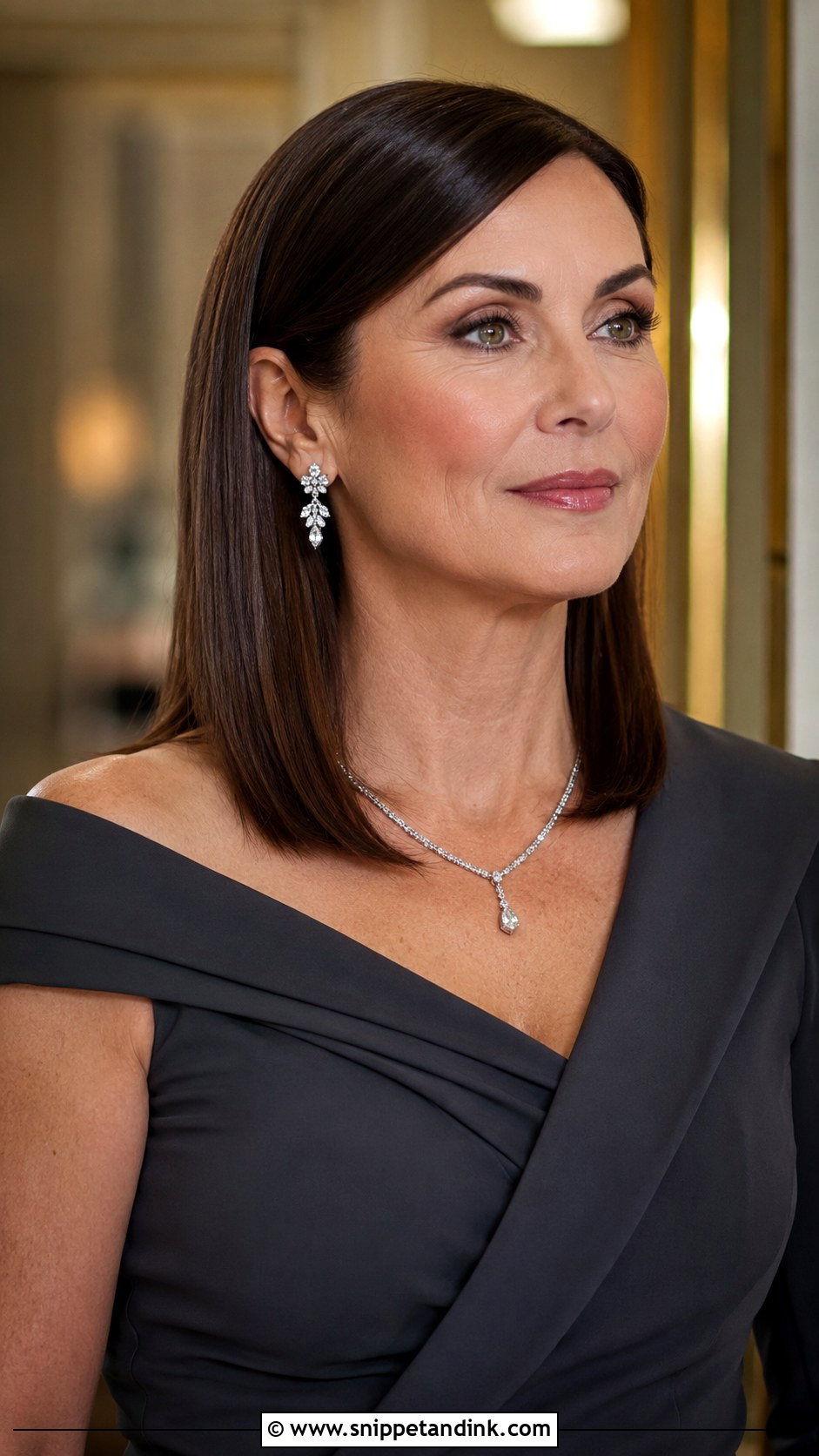 Sleek Straight Hair with Shine - Snippet and Ink - 20 Medium Length Mother of the Bride Hair Ideas