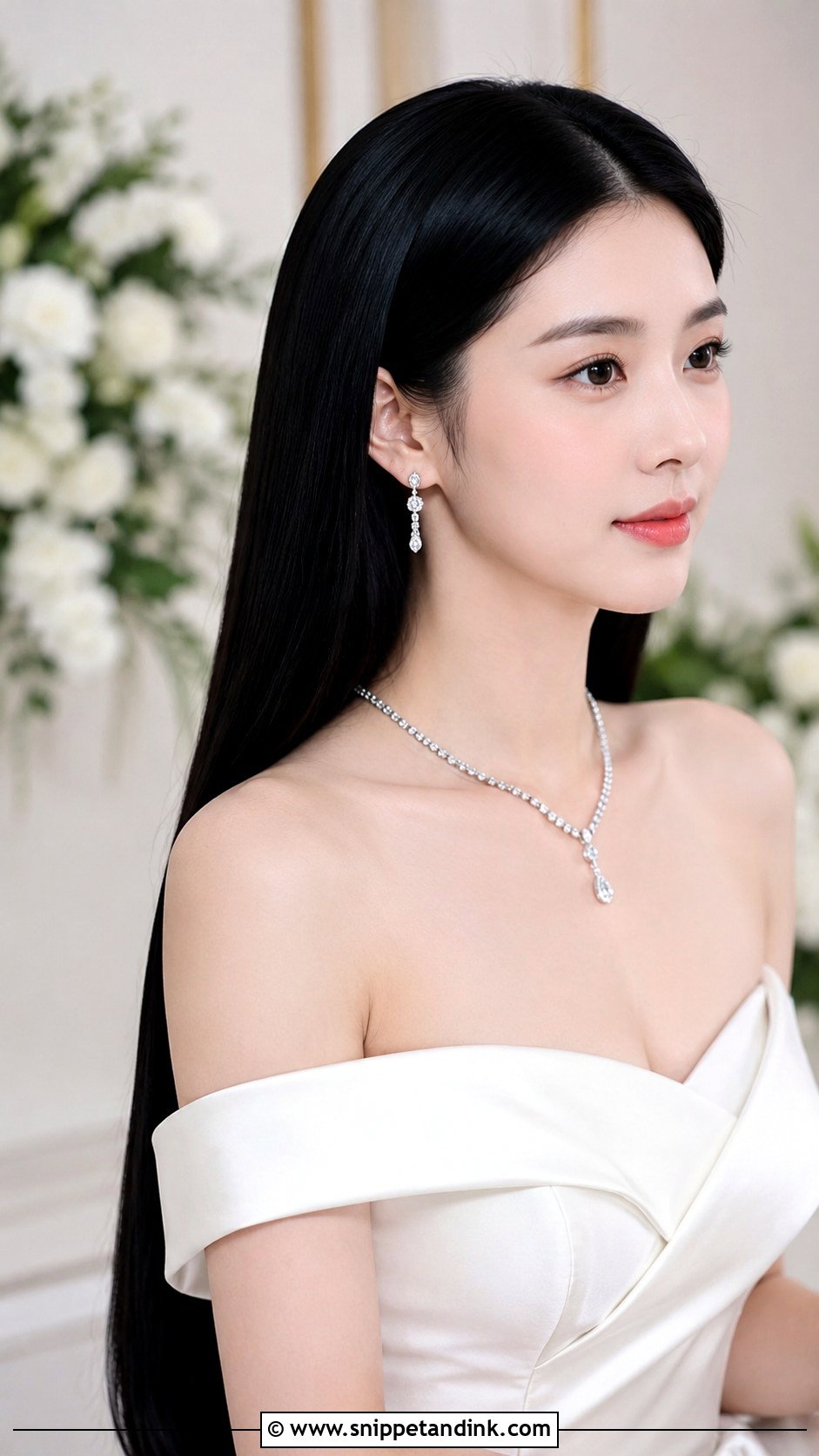 Sleek Straight Hair - Snippet and Ink - 20 Bridal Guest Hairstyles
