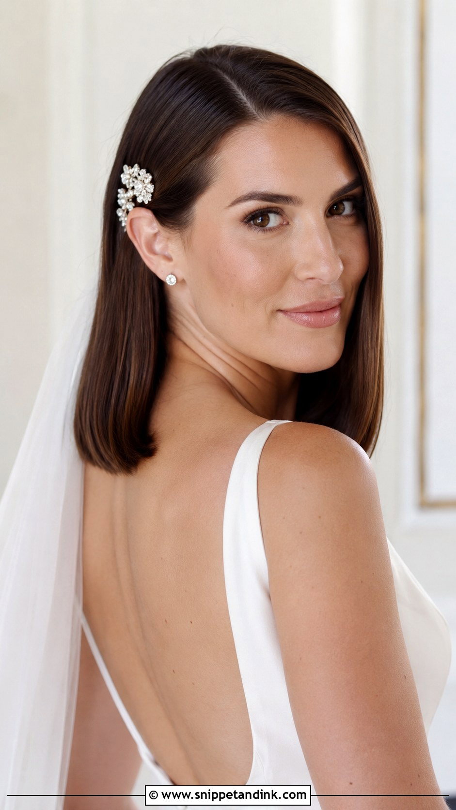 Sleek Straight Lob for Brides - Snippet and Ink - 20 Bride Hairstyles Straight Hair