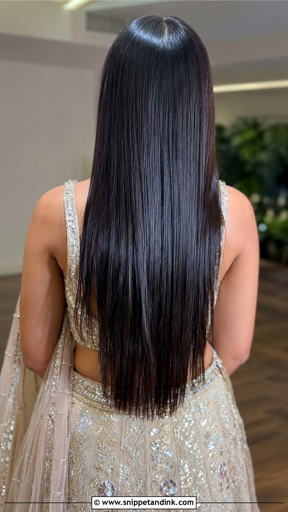 Sleek Straight Open Hair - Snippet and Ink - 20 Sangeet Hair Styles