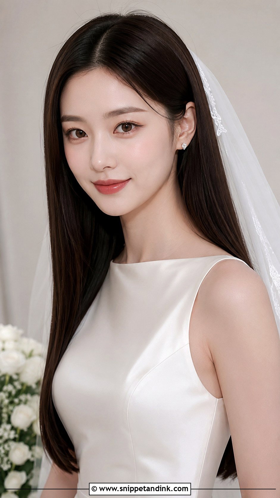 Sleek Straight Wedding Hair - Snippet and Ink - 20 Long Hair Down Wedding Hairstyles