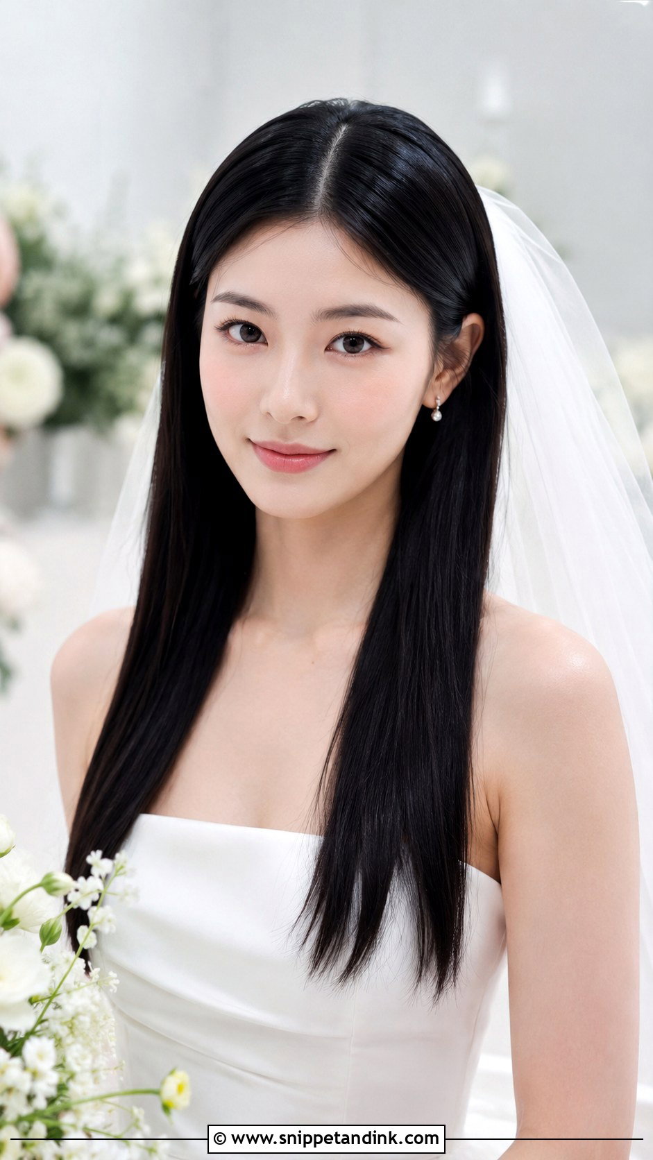 Sleek Straight Wedding Hair - Snippet and Ink - 20 Spring Wedding Hair Ideas